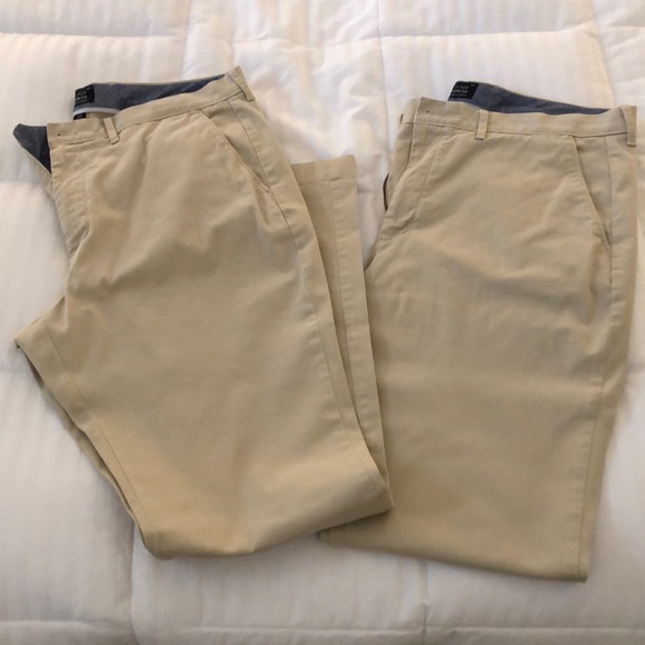 2 pair JCrew Stretch khaki pants - Picture 1 of 5